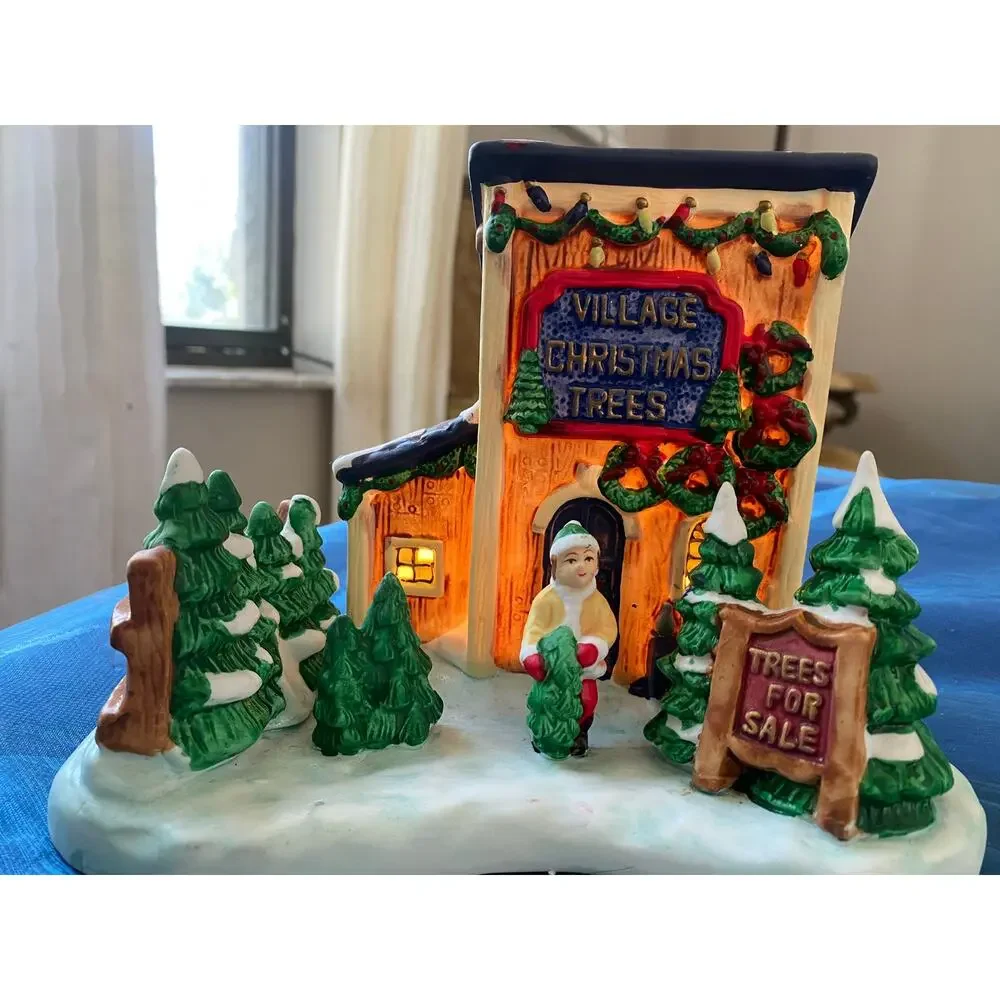 Dickens Collectables Village Series lighted porcelain Christmas tree shop from